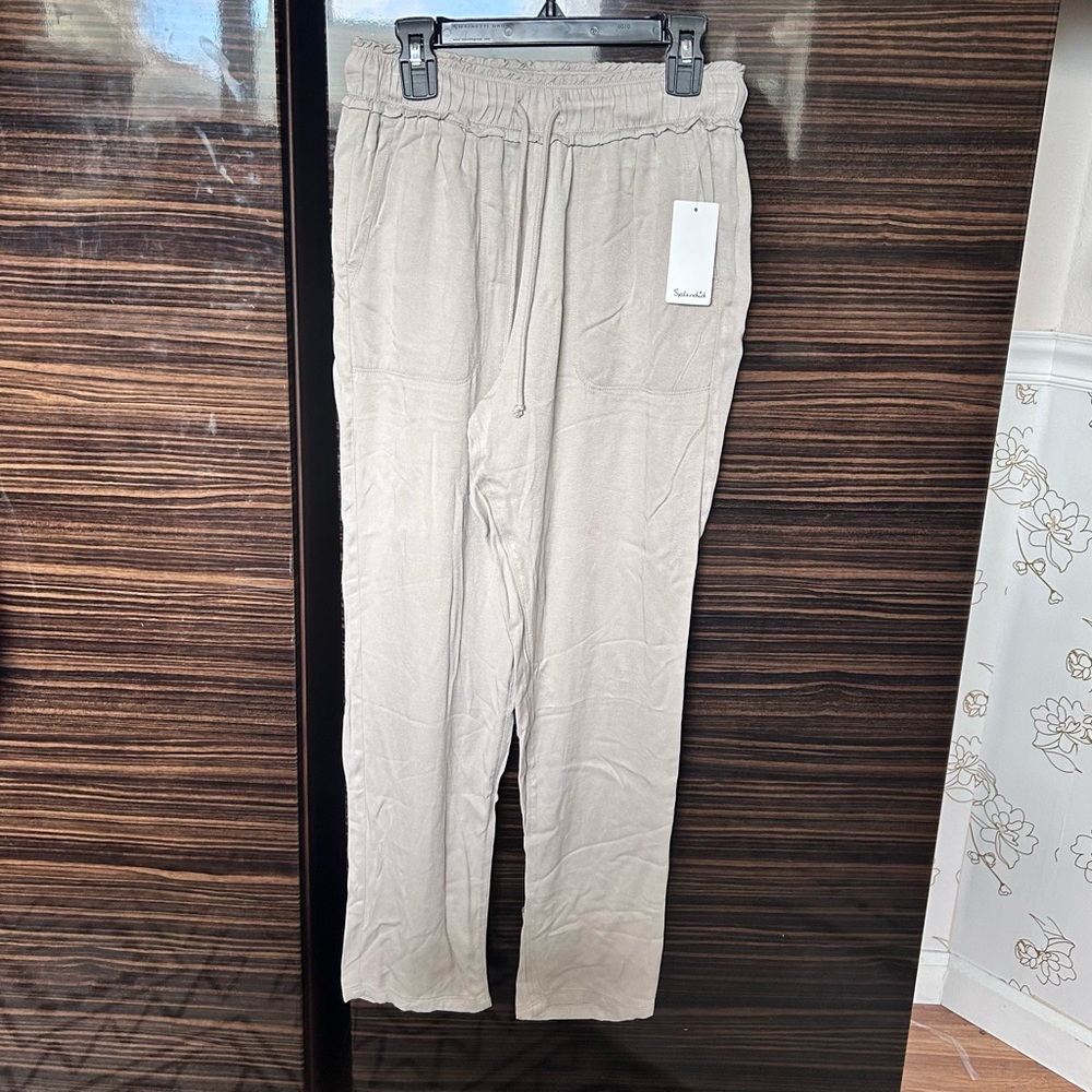 Splendid NWT khaki oatmeal cream colored off white pant soft straight pockets xs